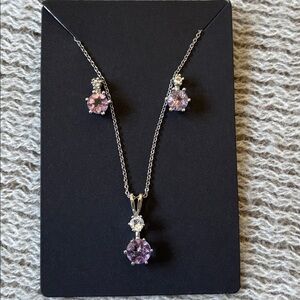 Elegant Pink and Silver Jewelry Set